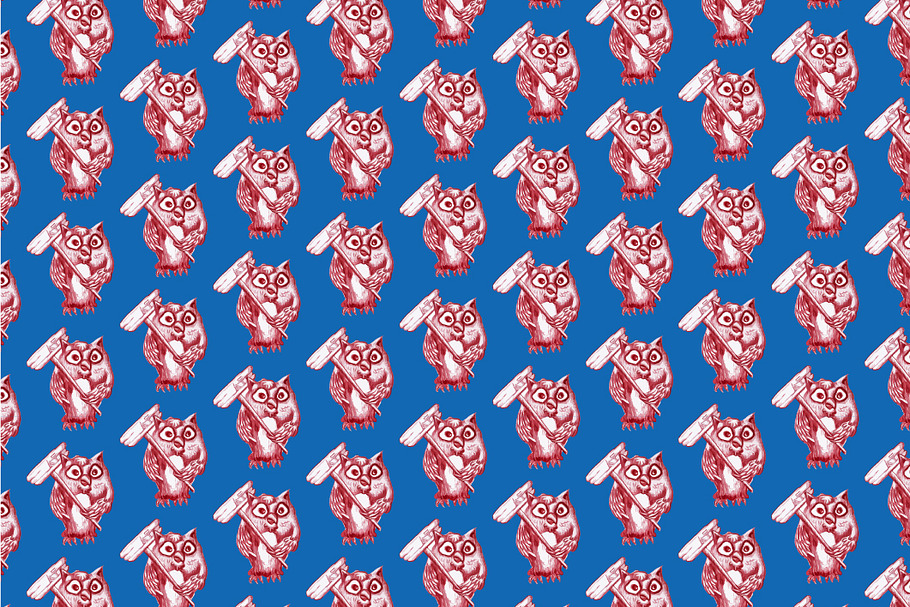 Seamless pattern of owl in Patterns - product preview 8