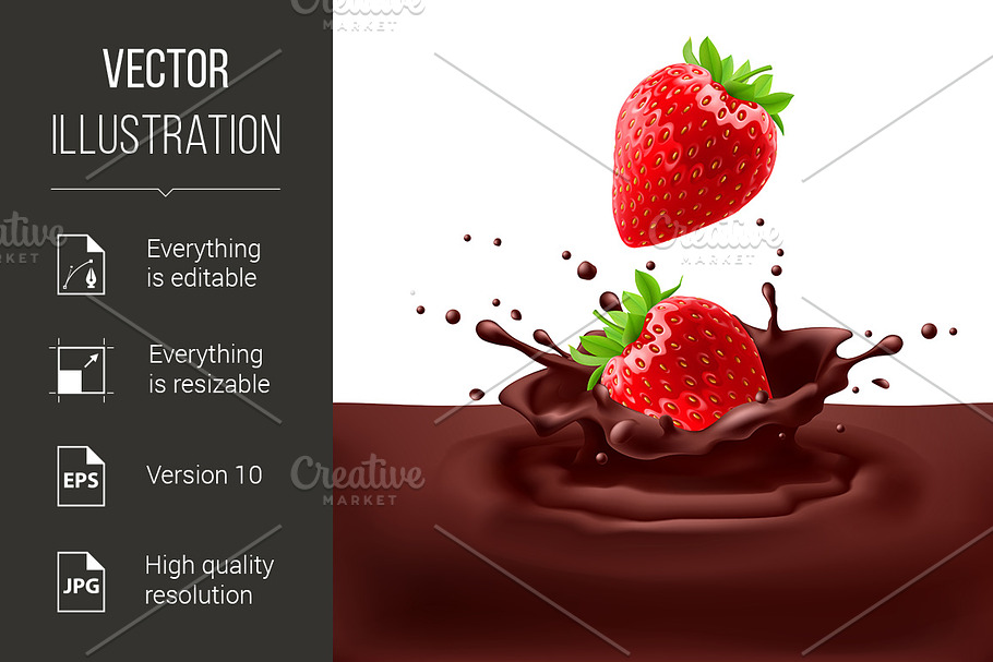 Strawberries with chocolate in Graphics - product preview 8