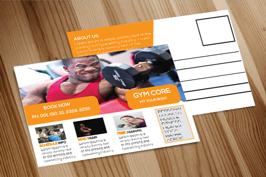 Fitness Postcard Template in Postcard Templates - product preview 8
