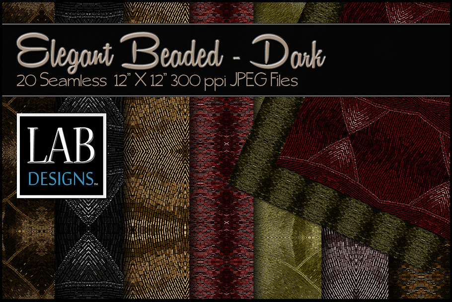 20 Dark Beaded Fabric Textures
