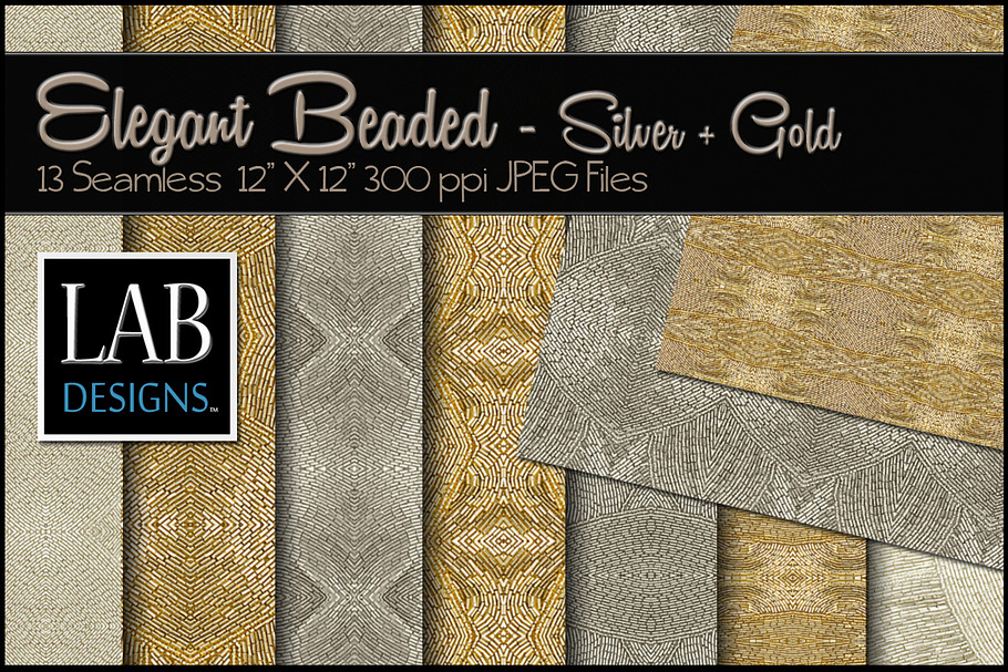 13 Silver & Gold Beaded Textures