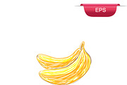 bananas, sketch style