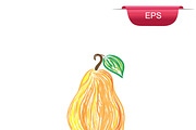 pear, sketch style, design