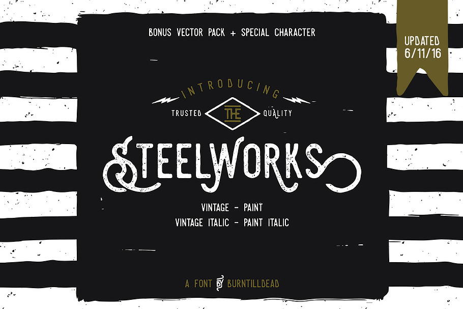 Steelworks + Bonus (20%OFF) in Hipster Fonts - product preview 8