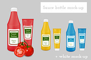 Sauce packaging mock-up. Bottles.