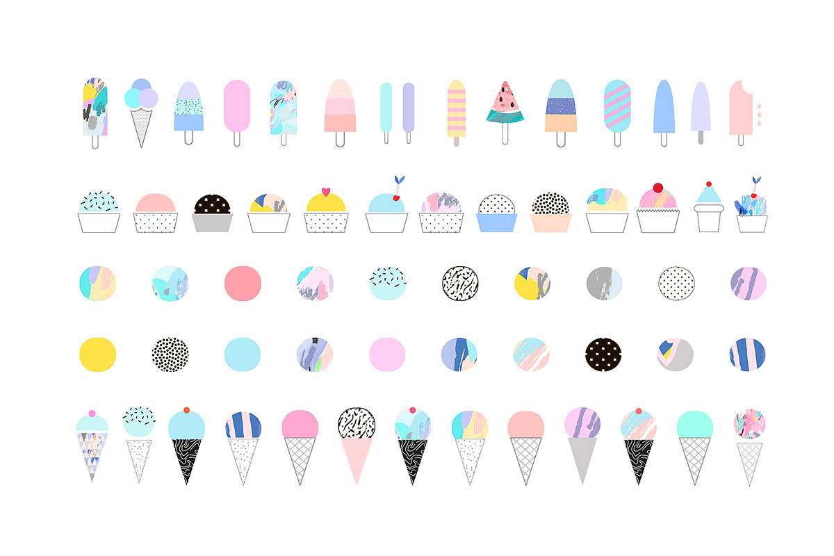 ICE CREAM raster version in Illustrations - product preview 8