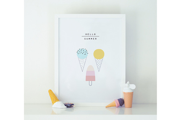 ICE CREAM raster version in Illustrations - product preview 6