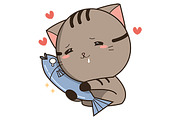 Love Den the cat sticker