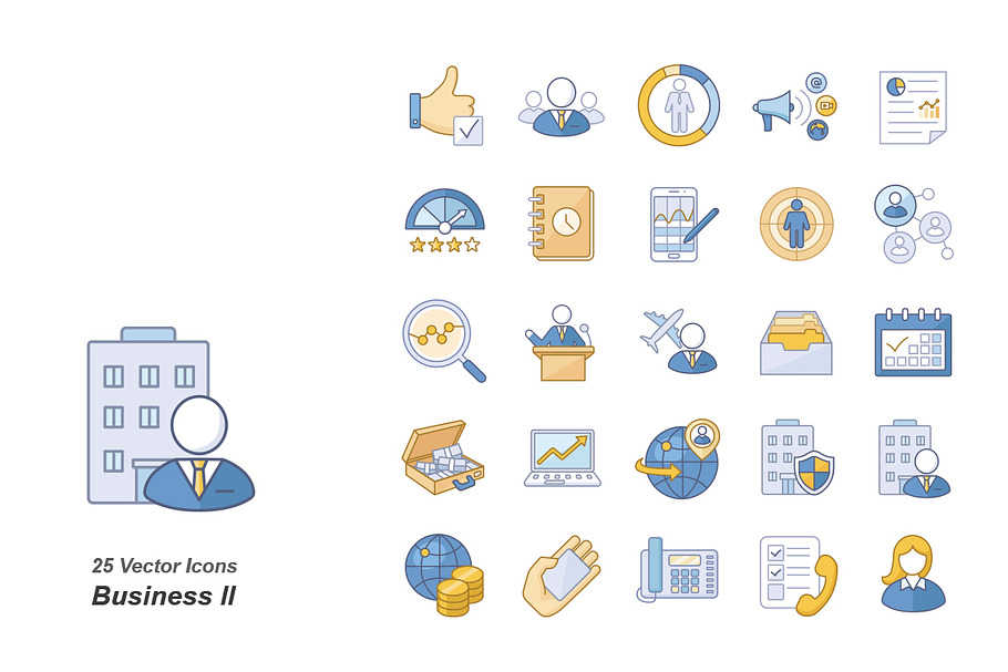 Business II color vector icons