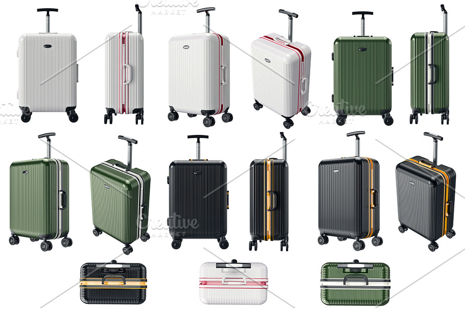 Set luggage travel, isolated in Objects - product preview 8