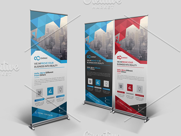 Roll Up Banner Bundle 5 in 1 in Flyer Templates - product preview 1