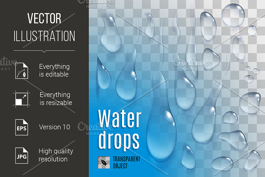 Water drops in Graphics - product preview 8