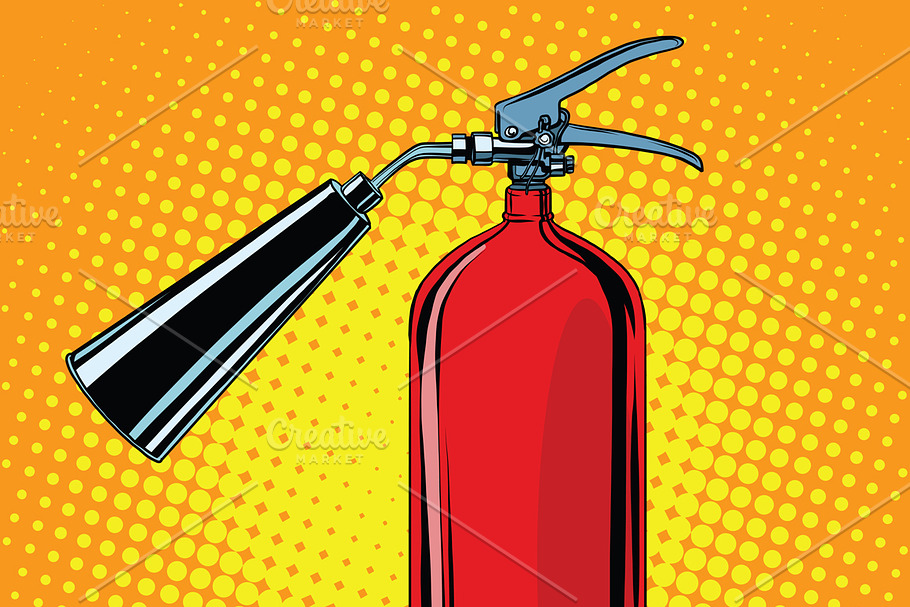 realistic red fire extinguisher  in Illustrations - product preview 8