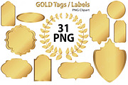 Gold Clip Art - Tags / Labels 