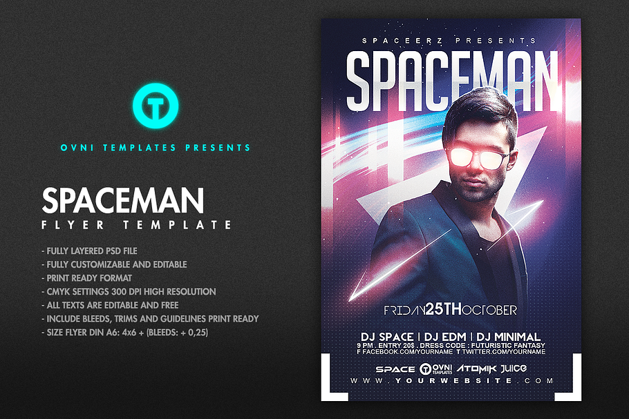 SPACE ELECTRO Flyer Template in Flyer Templates - product preview 8