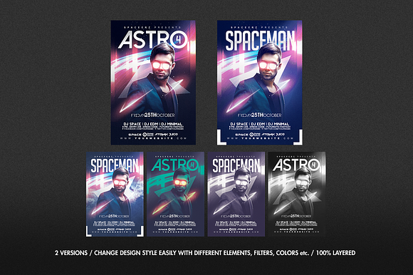 SPACE ELECTRO Flyer Template in Flyer Templates - product preview 1