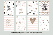 shiny wedding invitations, patterns