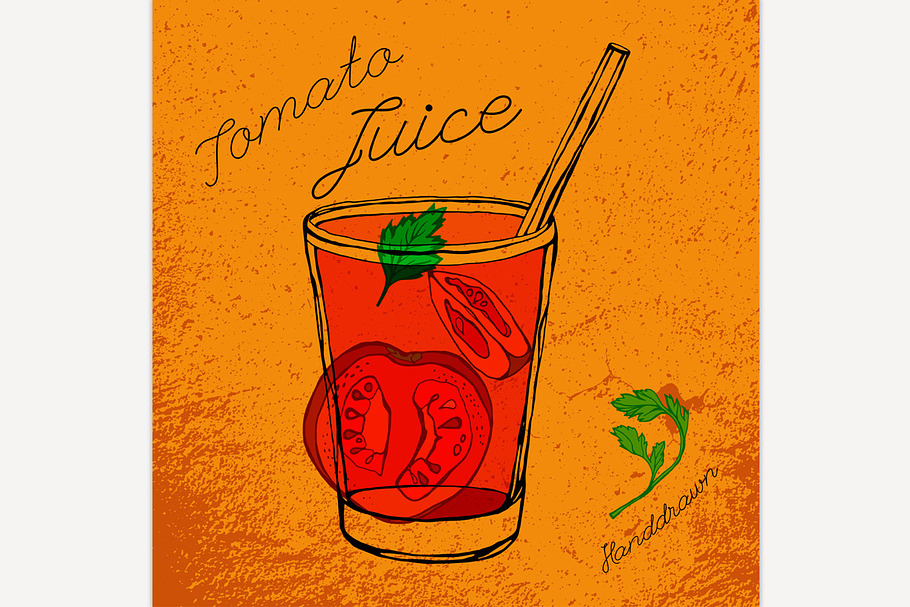 Tomato Juice Vector Image in Illustrations - product preview 8