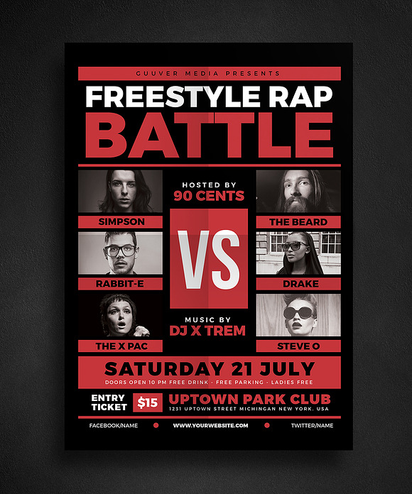 Rap Battle Music Flyer in Flyer Templates - product preview 1