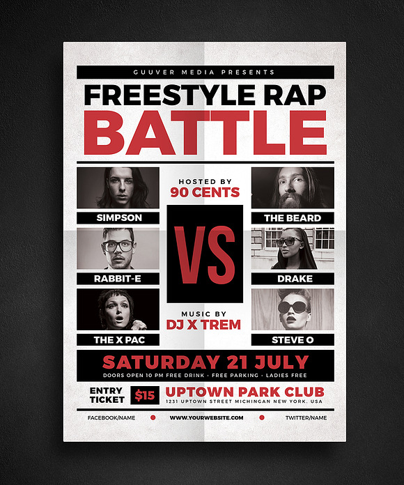 Rap Battle Music Flyer in Flyer Templates - product preview 2