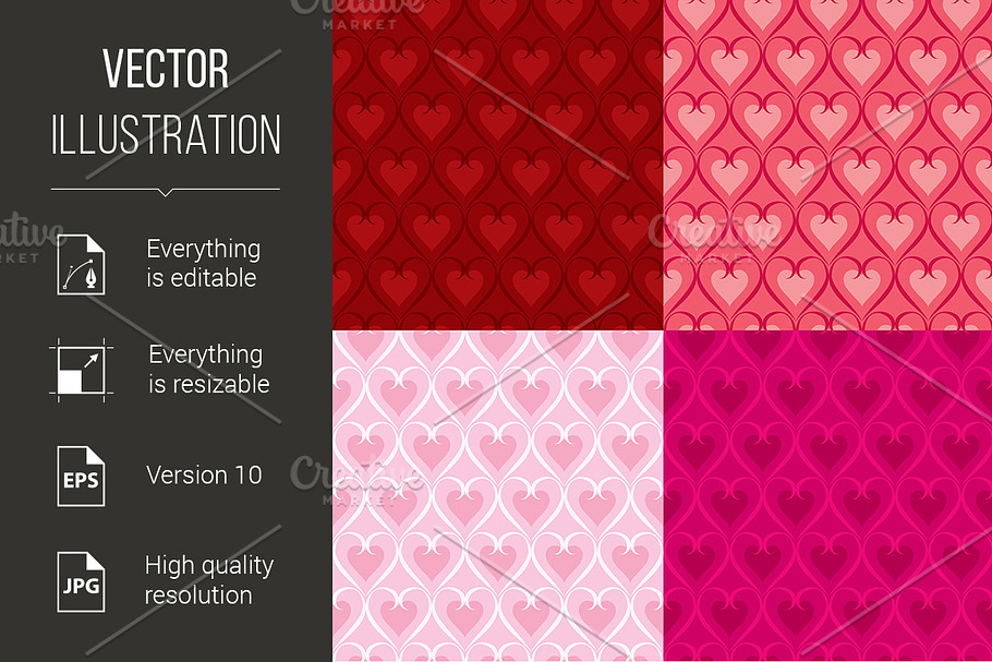 Valentine hearts backgrounds in Graphics - product preview 8