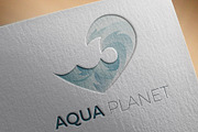 Aqua logo template with waves