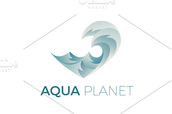 Aqua logo template with waves in Logo Templates - product preview 2