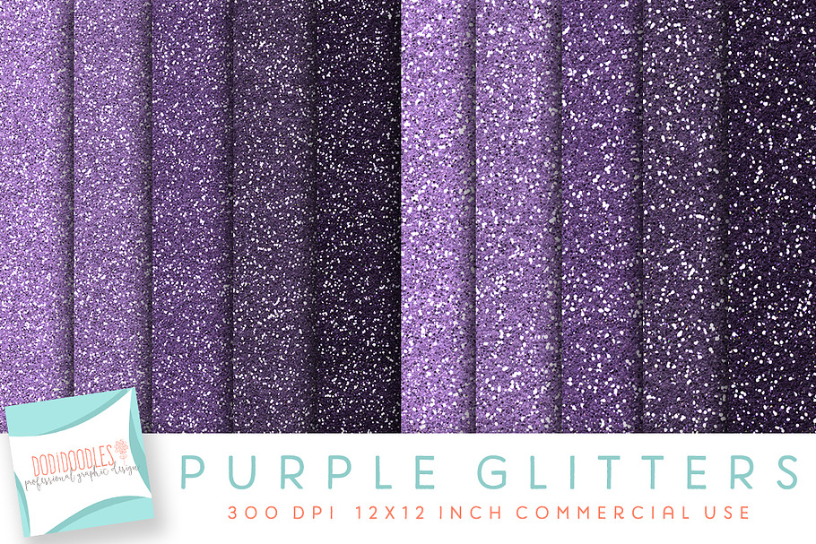 Purple Glitter Digital Papers in Graphics - product preview 8
