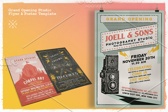 Grand Opening Studio Flyer & Poster in Flyer Templates - product preview 1