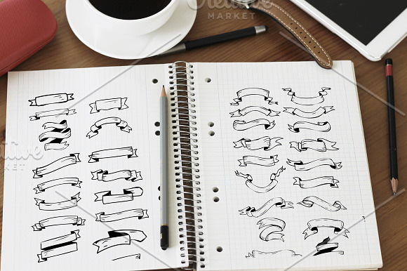 98 Handsketched Ribbons in Illustrations - product preview 1