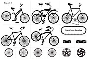 5 Bicycles + Chain Brush