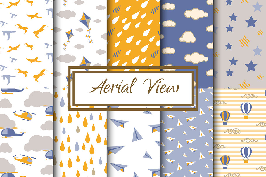 Blue and Yellow Aerial View Patterns