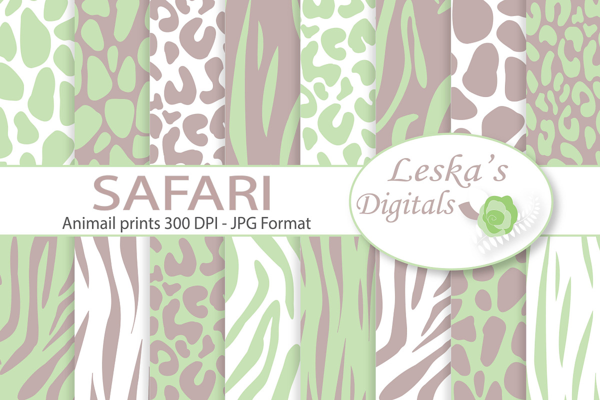 Safari Digital Paper - Animal prints in Patterns - product preview 8