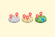 Location map icon set
