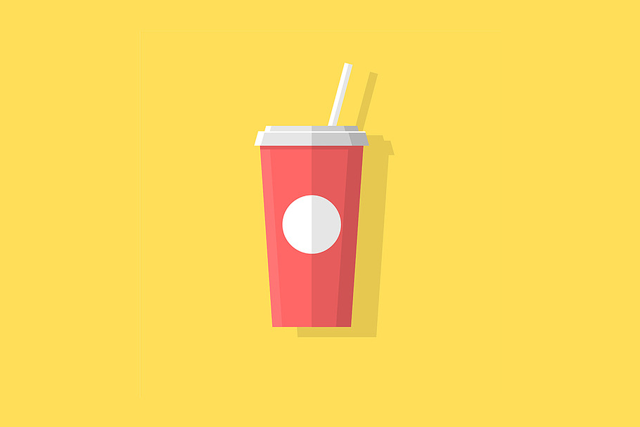 Paper cup with soda or juice in Graphics - product preview 8