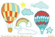 Hand Drawn Hot Air Balloons