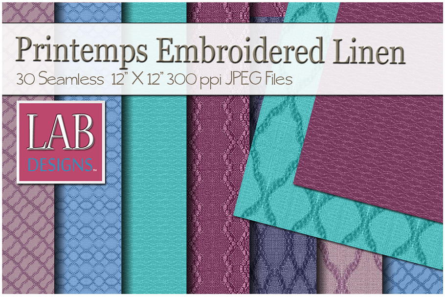 30 Embroidered Linen Fabric textures