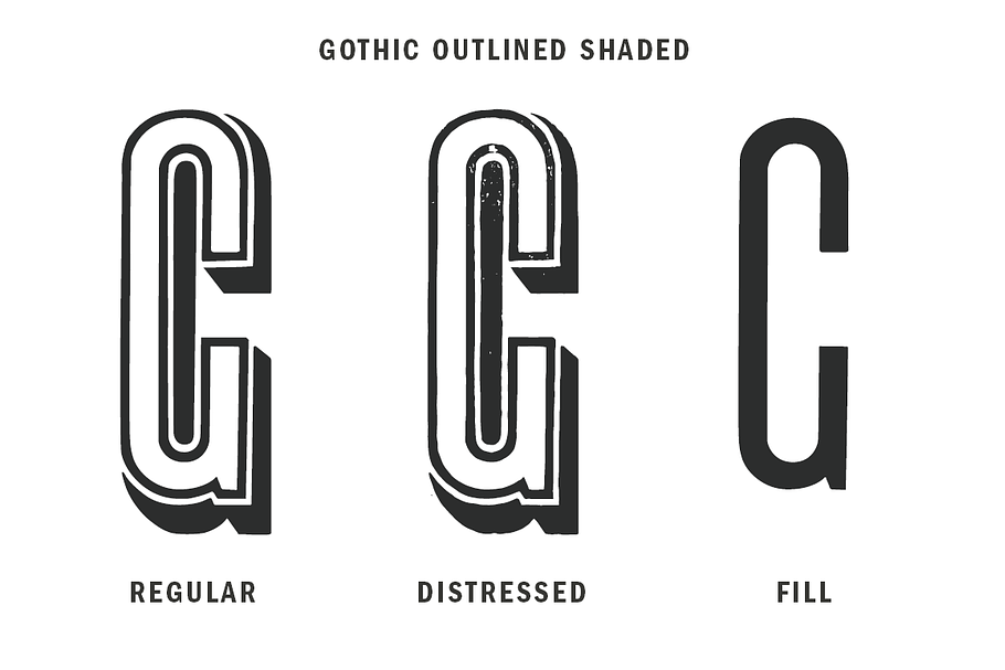 Gothic Outline Shaded in Display Fonts - product preview 8