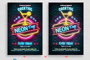 Neon Cocktail Party Flyer
