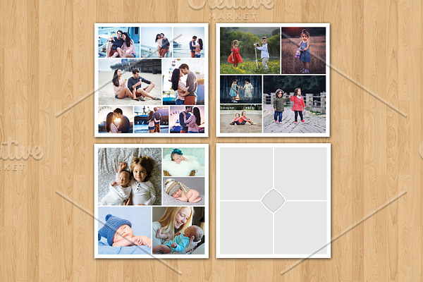 20x20 Photo Collage Template-V313