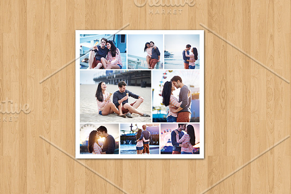 20x20 Photo Collage Template-V313 in Flyer Templates - product preview 1
