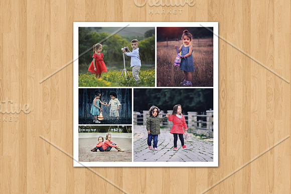 20x20 Photo Collage Template-V313 in Flyer Templates - product preview 2