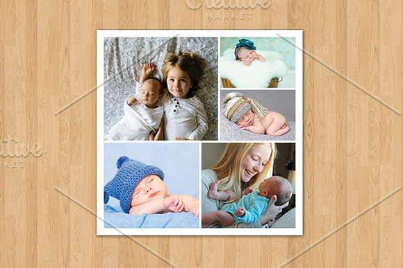 20x20 Photo Collage Template-V313 in Flyer Templates - product preview 3