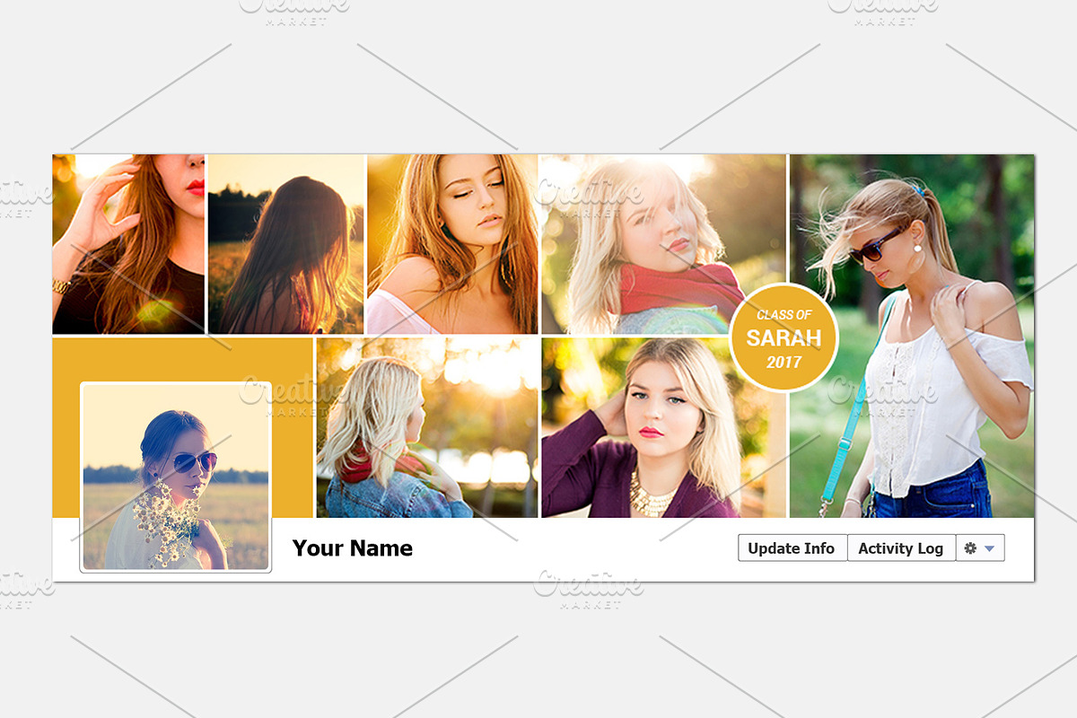 Senior Facebook Cover Template  in Facebook Templates - product preview 8