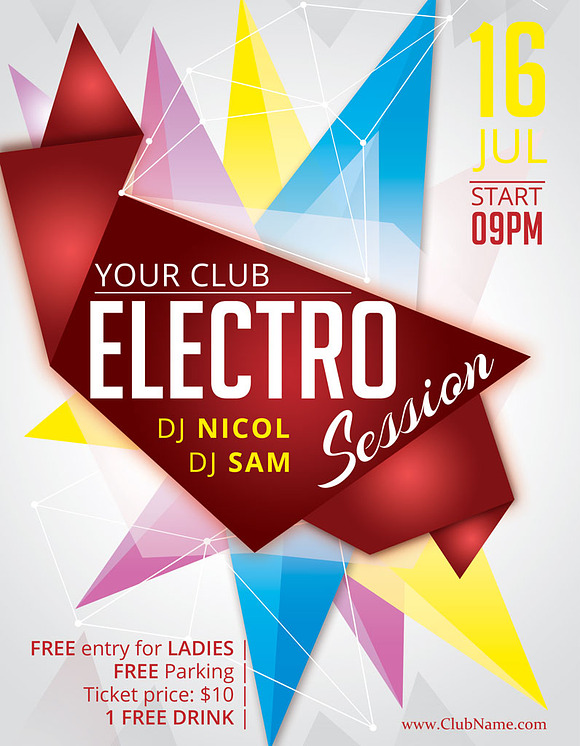 Electro House Party Flyer Poster in Flyer Templates - product preview 4