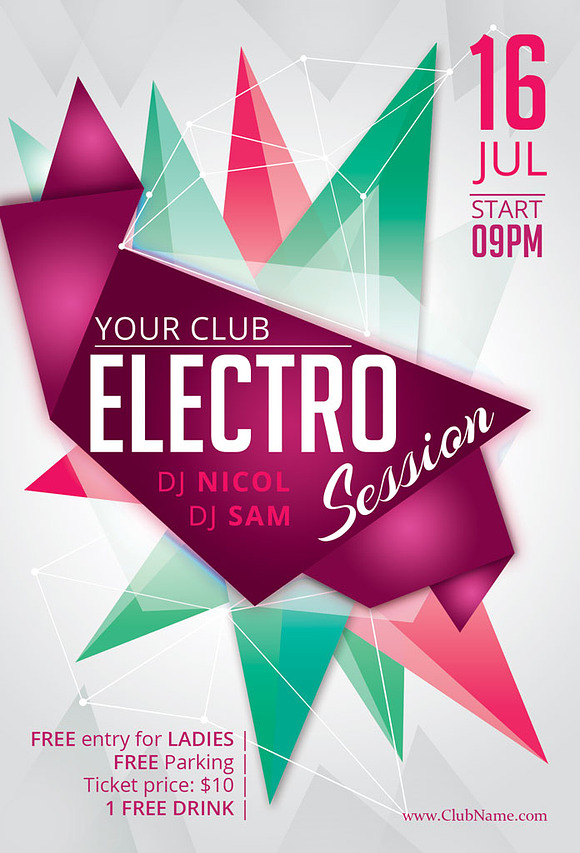 Electro House Party Flyer Poster in Flyer Templates - product preview 5
