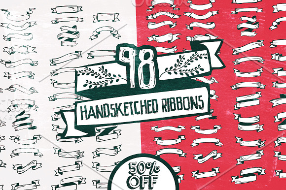 98 Handsketched Ribbons in Illustrations - product preview 3