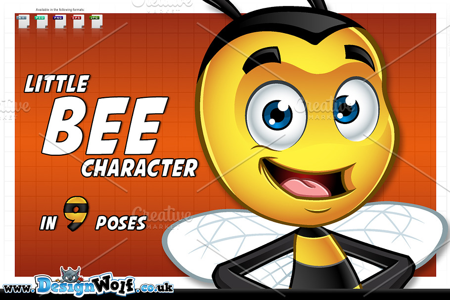 Little Bee Character - In 9 Poses