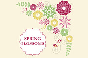 Digital Spring Blossoms Clip Art