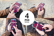 Smartphone PSD Mockups in Hands
